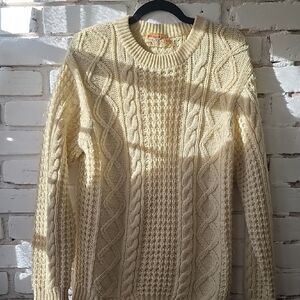 Champion Cream Cable-Knit Crewneck Sweater - Women's